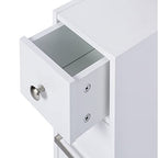 Spirich Slim Bathroom Storage Cabinet, Free Standing Toilet Paper Holder, Bathroom Cabinet Slide Out Drawer Storage, White