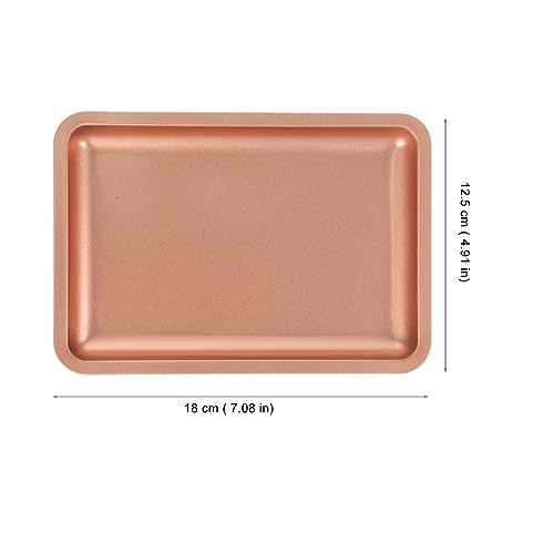 Beavorty Stainless Steel Jewelry Tray Organizer Stylish Multi-use Display Storage Plate for Clutter Desktop and Easy to Clean Stable Base for Items - color: Rose Gold