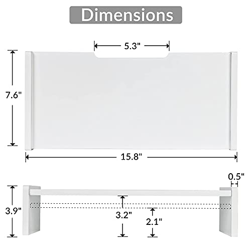 KINLINK Solid Wood Monitor Stand Riser, Monitor Riser with 2 Adjustable Height, 15.8 inch Computer Riser for Computer, iMac, PC, Printer, Computer Monitor Stand for Home & Office, White - color: white