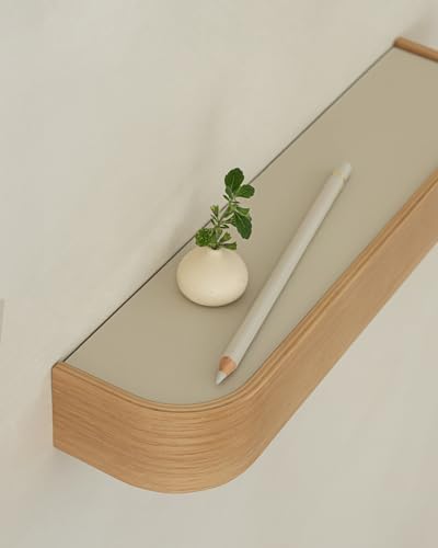 Kazai. Key Holder 'Toke' | Minimalist Key Hook Design from Berlin | Modern Key Holder Wall Mount with Wooden Shelf | Key Rack for Wall as Entryway Organizer | Oak - color: Oak, size: 8 Hooks