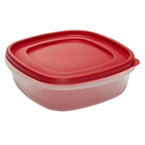 Rubber maid Food Storage Containers Nine Cup Food Storage Containers 7 Peice Set, Easy Find Lids, 3 Containers, 3 Lids Chalk Pen And Chalk Labels - color: Red, size: 9 Cup Pack of 3