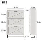 Maupvit Shoe Storage Cabinet with 3 Flip Drawers, Freestanding Organizer with Metal Legs for Entryway, Narrow Shoe Rack Cabinet, White - color: White, style: 3-Drawers