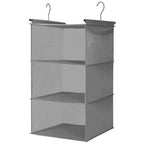 MAX Houser 3 Tier Shelf Hanging Closet Organizer, Closet Hanging Shelf with 2 Sturdy Hooks for Storage, 2 Pack, Foldable (Grey) - color: Grey2