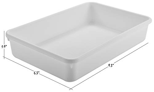 Masirs Interlocking Drawer Organizer Bins - Durable Plastic, Various Sizes for Custom Layout Design. Great for Desk Drawer, Tool Box or Garage Organization. (White | 8-Piece Set) - color: White, size: Various Sizes