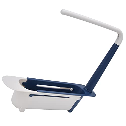 Zerodis Telescopic Sink Storage Rack, Telescopic 2in1 Sink Expandable Storage Drain Basket Towel Rack Under Sink Organizers Telescopic Sponge Soap Holder for Kitchen Sink (Blue) - color: Blue
