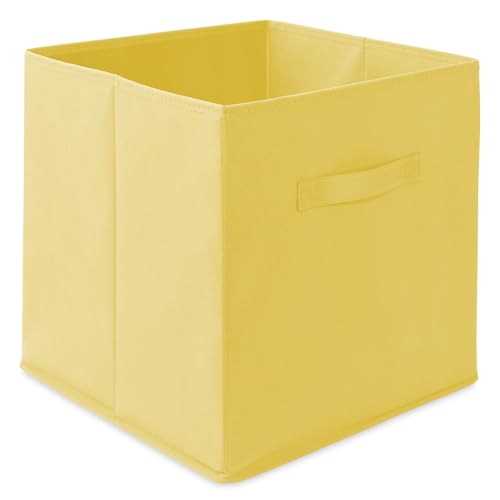 Casafield Set of 6 Collapsible Fabric Cube Storage Bins, Yellow - 13" Foldable Cloth Baskets for Shelves, Cubby Organizers & More - color: Yellow, size: 13" x 13" x 13"