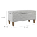 Kinfine K6384Np-F2244 Geometric Patterned Fabric Upholstered Wooden Bench with Hinged Storage, Large, Gray and Brown - color: Gray and Brown