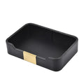 Luxury Leather Valet Tray,Jewelry Tray,Desktop Storage Organizer,Caddy Holder for Cosmetic,Jewelry,Watch,Keys,Phone,Wallet,Remote Controller,Pen, (black) - color: black