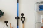 Duck EasyMounts Mop and Broom Holder - Heavy Duty Wall Mount Rack for Home Organization and Storage - No Tool Install - Holds Up to 15 lbs - Black, Pack of 1 Hook & All Hanging Hardware - size: 1 Pack, style: Tool Holder