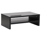 Mind Reader Monitor Stand with Phone Slot and Storage Shelf, Desktop Riser, 88 lb Capacity, MDF Wood, Black