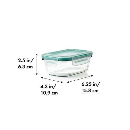 OXO Good Grips 1.6 Cup Smart Seal Leakproof Glass Rectangle Airtight Food Storage Container - size: 1.6 Cup, style: Glass