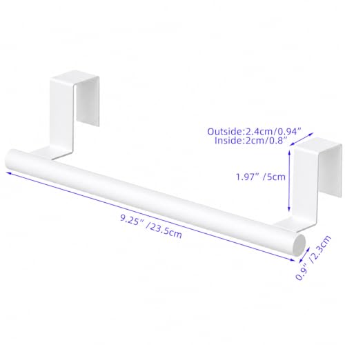 Cabinet Door Towel Holder, Over Cabinet Towel Bar, Stainless Steel Dish Towel Holder for Cabinet Door Kicthen Towel Rack, White 2 Pack - color: White