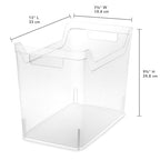 Sterilite Medium Shelf Bin with Handles, Plastic Storage Container for Organizing Shelving, Closet, Pantry, and Countertops, Clear, 6-Pack - size: Medium