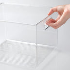mDesign Plastic Storage Organizer Container Bin for Kitchen Organization in Pantry, Cabinet, Countertop Fridge, Refrigerator, and Freezer - Hold Food, Drink, or Snacks, Ligne Collection, 4 Pack, Clear - size: 12 x 10 x 8 (Pack of 4)