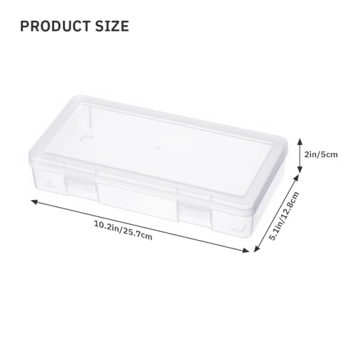 Medium Clear Storage Box 9 Pack Stackable Storage Containers with Snap-Tight Latch 10" x 5"x 1.9" for Pencil Box,Art tools - size: Medium-9 Pack