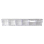 Deflecto Interlocking Tilt Bin, 6 Bin Unit, Clear and White, 23-5/8” x 4-1/2” x 3-5/8” (20603OP) - style: 6 Bins