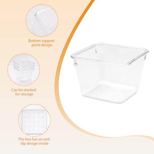 Clear Acrylic Drawer Organizers Set Storage for Makeup, Office Desk Small Vanity Trays for Drawer Bathroom Plastic Make up Organizers 25 Pcs - color: Clear