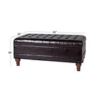 HomePop Deluxe Tufted Storage Bench with Hinged Lid, Espresso - color: Espresso