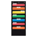 Essex Wares - 7 Pocket File Pocket Chart, Black, Tall - Versatile Wall Hanging File Folder Organizer for Classroom, Office, Home, and More - Wall Folder Organizer - 7 Pockets - size: 7 Pocket