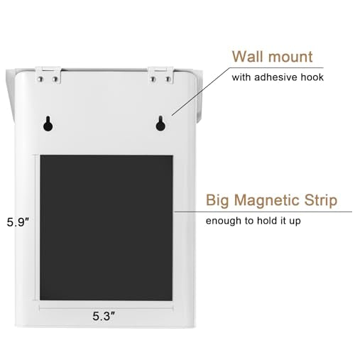 SUBEKYU Magnetic Lint Bin for Laundry Room, Wall Mounted Metal Lint Box Holder Trash Can with Lid for Dryer,Lint Basket for Laundry Room Organization,White - color: White