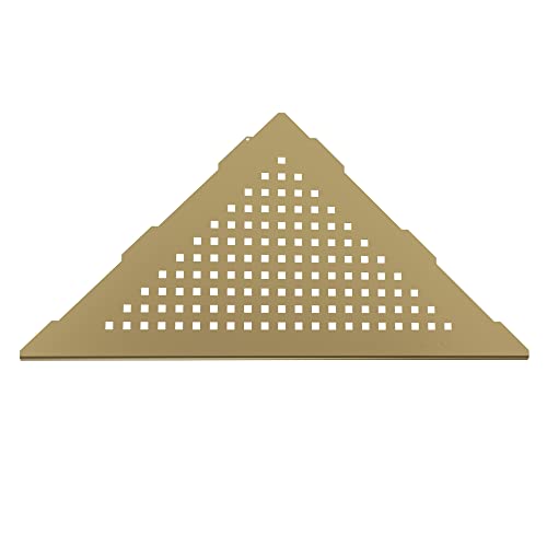 Qeke Corner Shower Shelves, 10” Recessed Tile Shower Shelf Brushed Golden, 304 Stainless Steel Grout in Corner Tile Shower Shelves, No Drilling, 2 Pack - color: Brushed Golden, size: 10"- 2 Pack