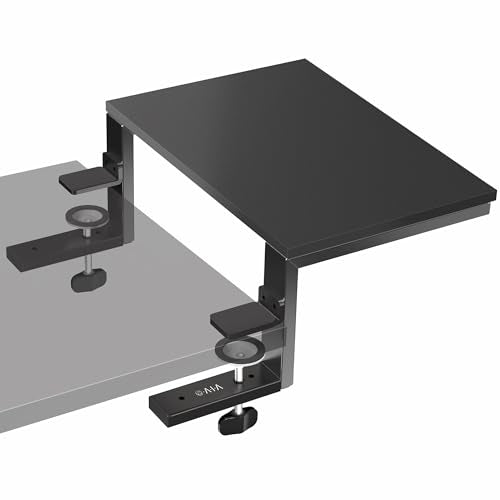 VIVO Clamp-on 15 inch Desk Extension Shelf for Gaming Devices, Ergonomic Computer Monitor and Laptop Riser, Printer Stand, Versatile with Freestanding Feet Included, Desktop Organizer, DESK-SHELF15B - size: 15"