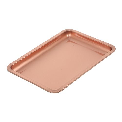 Beavorty Stainless Steel Jewelry Tray Organizer Stylish Multi-use Display Storage Plate for Clutter Desktop and Easy to Clean Stable Base for Items - color: Rose Gold