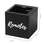 Remote Control Holder, Wooden Tv Remote Holder, Remote Holder for Table, Remote Control Storage Organizer Caddy (for 2 or 3 Remote Controls) 3.5 x3.5x3.5 - Black
