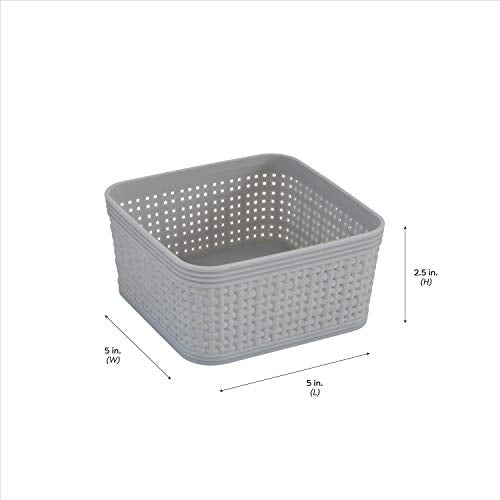 Simplify 10 Piece Organizing Set | Multiple Size Bins | Multipurpose | Office | Desk | Dorm | Bathroom | Storage Basket | Small Items | Accessories | Grey