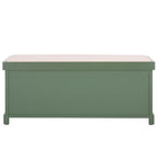 SAFAVIEH Home Collection – Lonan Dusty Green Storage Bench with Seat Cushion, 3 Basket Drawers, Coastal Farmhouse Entryway Design (AMH5733J) - color: Dusty Green
