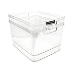 Isaac Jacobs 2-Pack Extra-Large Clear Storage Bins (11.5” L x 14” W x 9” H) w/Cutout Handles, Plastic Organizer for Home, for Kitchen, Fridge, Pantry, BPA Free, Food Safe (2-Pack, Extra-Large) - size: Extra-Large