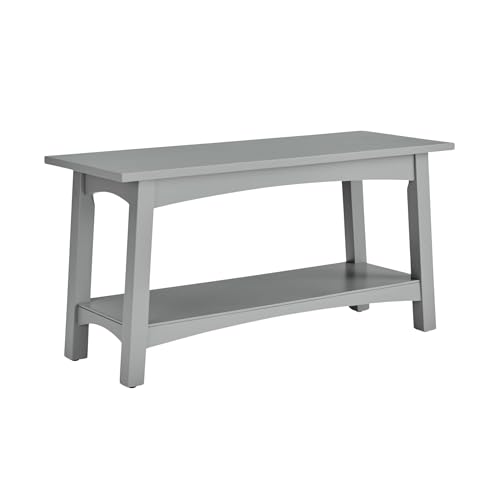 Craftsbury 36-Inch Wood Entryway Bench with Storage Shelf – Dove Gray Accent Bench for Entryway, Hallway, or Living Room – Small Space Seating with Farmhouse Charm by Alaterre Furniture - color: Grey