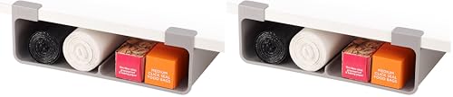 Joseph Joseph Caddy, Under Shelf Storage, Film Foil and Bag Organizer | For Larger Rolls | Fits Kitchen Units Over 13 in | Large | Pack of 2 - size: Large (Pack of 2)