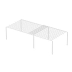 iPEGTOP Expandable Freezer Cabinet Storage Shelf, 2 Pieces Rustproof Spice Rack, Adjustable Kitchen Organizer Counter Fridge Pantry Shelf Space Saver (White) - color: White