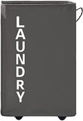 92L Extra Large Laundry Hamper with Leather Handle,Standable Laundry Basket with Wheels Laundry Hamper on Wheels,Large Hamper,Rolling Laundry Basket Grey - color: Grey/XXL, size: Super Large 27.5"