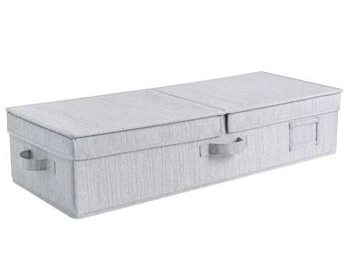 Under Bed Storage Bag with Flid-Top Lid, 1-Pack Blanket Storage Container for Clothes, Comforters & Seasonal Items, 30x12x6 .5 Inches, Gray - color: Grey