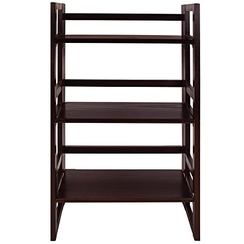 Casual Home 3-Shelf Folding Student Bookcase (20.75" Wide)-Espresso - color: Espresso
