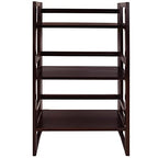 Casual Home 3-Shelf Folding Student Bookcase (20.75" Wide)-Espresso - color: Espresso