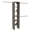 ClosetMaid SuiteSymphony Wood Closet Organizer Starter Kit with Tower and 3 Hang Rods, Shelves, Adjustable, Fits Spaces 4 – 9 ft. Wide, Graphite Grey - color: Graphite Grey, style: Starter Tower Kit
