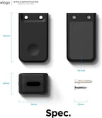 elago Universal Remote Holder Mount Compatible with Apple TV Remote and All Other Remote Controls - Adhesive Tape or Screw Mounting Options, Available Wired Charging [Medium] [Black] - color: Black, size: Medium