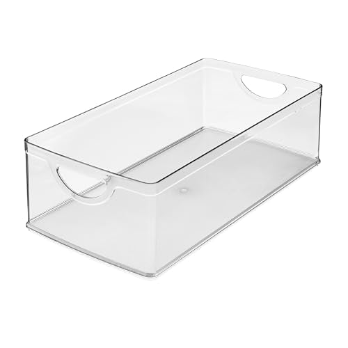 iDesign Stackable Clear Plastic Extra Long Storage Bin, Organizer for Kitchen Cabinet or Pantry - style: Pack of 1
