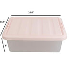 14 Quart Plastic Storage Boxes with Pink Lids, 2 Packs - color: Pink
