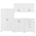 Bush Business Furniture Universal 5 Piece Modular Closet Storage Set with Floor and Wall Cabinets, White, (CLS003WH) - color: White