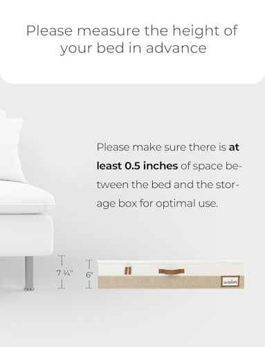StorageWorks Large Under Bed Storage Containers with Handles and Label Holder, 2 Pack Ultra-thick Fabric Underbed Bins, Closet Organizer for Clothes, Blankets, Sweater - color: Brown & White, size: Large-without Wheels