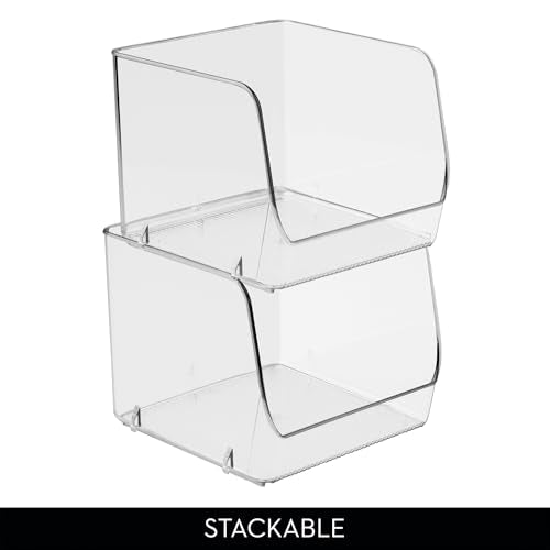 iDesign Stackable Open-Front Storage Bins for Kitchen and Pantry Organization - Set of 6 - Clear - Plastic - style: Pack of 6