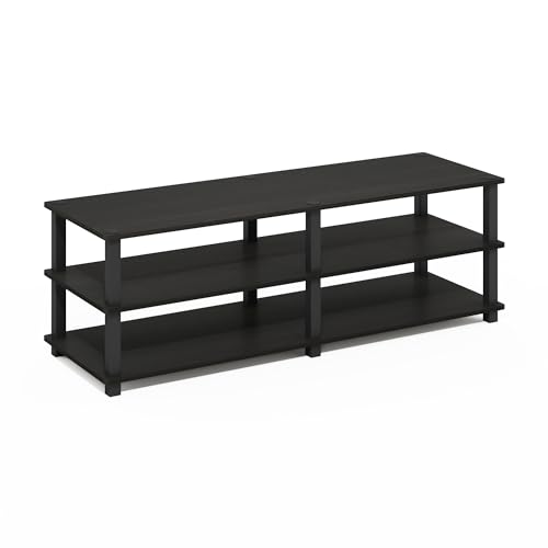 Furinno TURN-S-TUBE Shoe Rack, 3-Tier Wide Shoe Organizer, Open Shelf Rectangular Shoe Storage Rack, 11.6 x 47.2 x 15.4, Toolless Assembly, for Closet Entryway, Office, Garage, Espresso - color: Espresso/Black, size: 3-Tier (47.2"W)