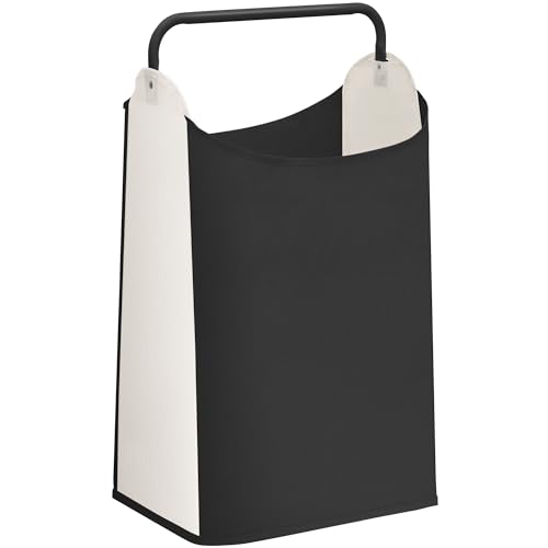 STORAGE MANIAC Large Laundry Hamper with Sturdy Metal Handle, Collapsible Laundry Basket, Freestanding Waterproof Clothes Hamper for Laundry Room, Bedroom, Dorm, Towels, Toys, Black & White - color: Black & White, size: 1 Pack