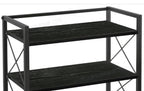 Office Desk Shelf Organizer, Wood Desktop Bookshelf Supplies Storage Rack, Shelf for Top of Desk and Dresser (Pure Black-2 Tier) - color: Pure Black