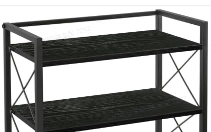 Office Desk Shelf Organizer, Wood Desktop Bookshelf Supplies Storage Rack, Shelf for Top of Desk and Dresser (Pure Black-2 Tier) - color: Pure Black