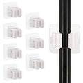 8PCS Broom Holder Wall Mount, Self Adhesive No Drilling Anti-Slip Mop and Broom Holder Organizer Hanger Wall Mount, Broom Gripper and Mop Holder Wall Mounted for Home Garden Garage Storage